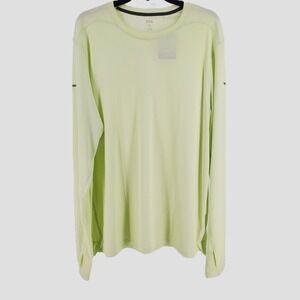 DSG Men XL Run Long Sleeve Tee Pale Neon Green Performance‎ Athletic Thumbhole